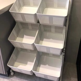 厨房果家用小菜篮子零食收纳筐储物架推车蔬菜架子置物架落地多层