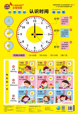 【新华书店直发】认识时间(双面有声版)/小海豚启蒙必备挂图