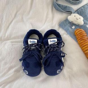 加古厚底增高德训复鞋2025年秋冬新款季百搭绒保鞋暖休闲运动板鞋