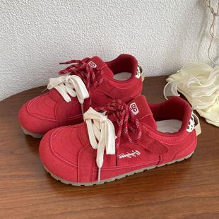 德训鞋女古平底系250鞋2夏新款多色系复拼色带阿甘休闲板鞋2710