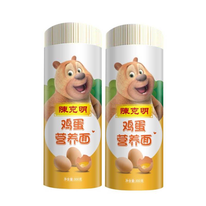 陈克明宝贝儿童挂面鸡蛋风味300g*2袋组合早餐营养面条