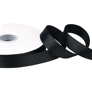 纯黑色加密涤纶缎带包装带婚庆丝带1.5cm宽彩带DIY织带绸带材料