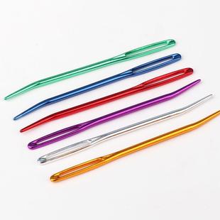 毛衣弯头缝合针 手工铝合金大眼针弯针 大眼毛线弯针铝毛衣针