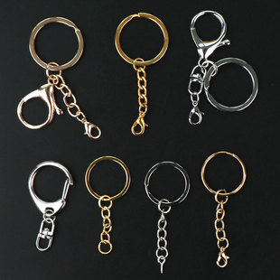 装饰钩织diy钥匙扣配件金圈环锁匙玩偶挂件链条手机龙虾挂扣材料