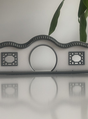 3D打印古建筑月洞门波浪顶景墙