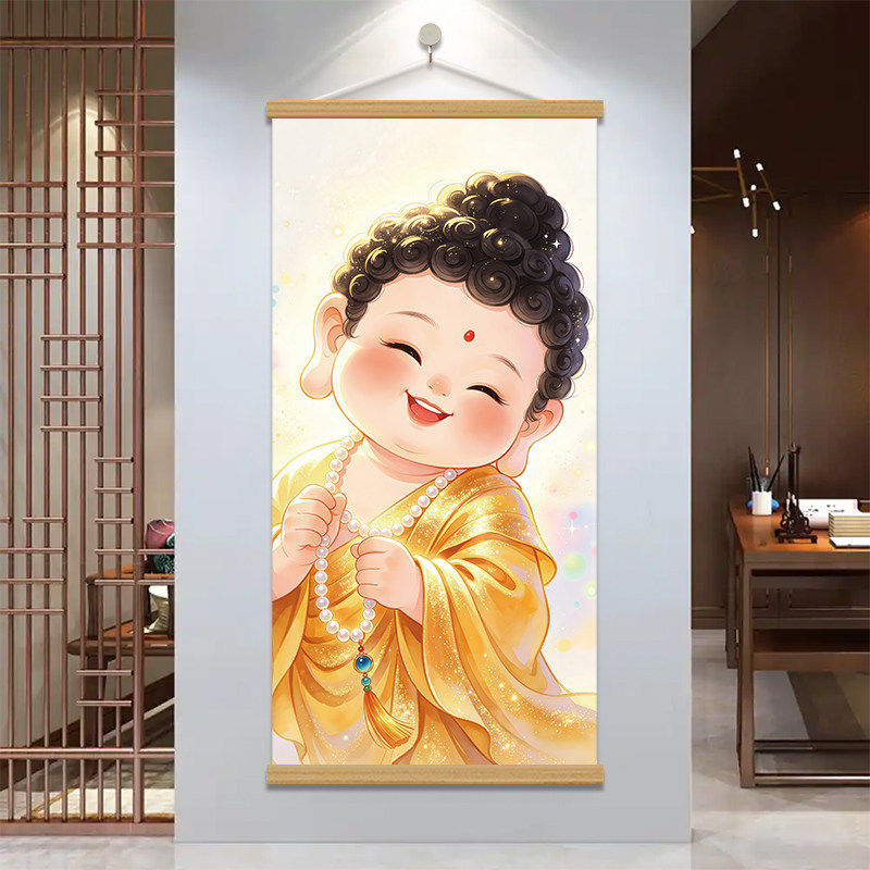 开心萌佛装饰挂画客厅卧室挂画