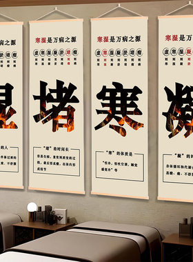中医养生馆挂画理疗馆背景墙