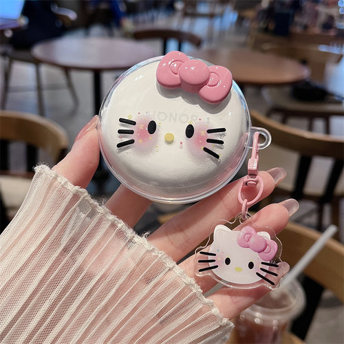 粉蝴蝶结猫咪适用荣耀Earbuds A pro透明保护壳HONOR Earbuds A Pro耳机壳PAK-T10软壳PAK-B10新款可爱外壳