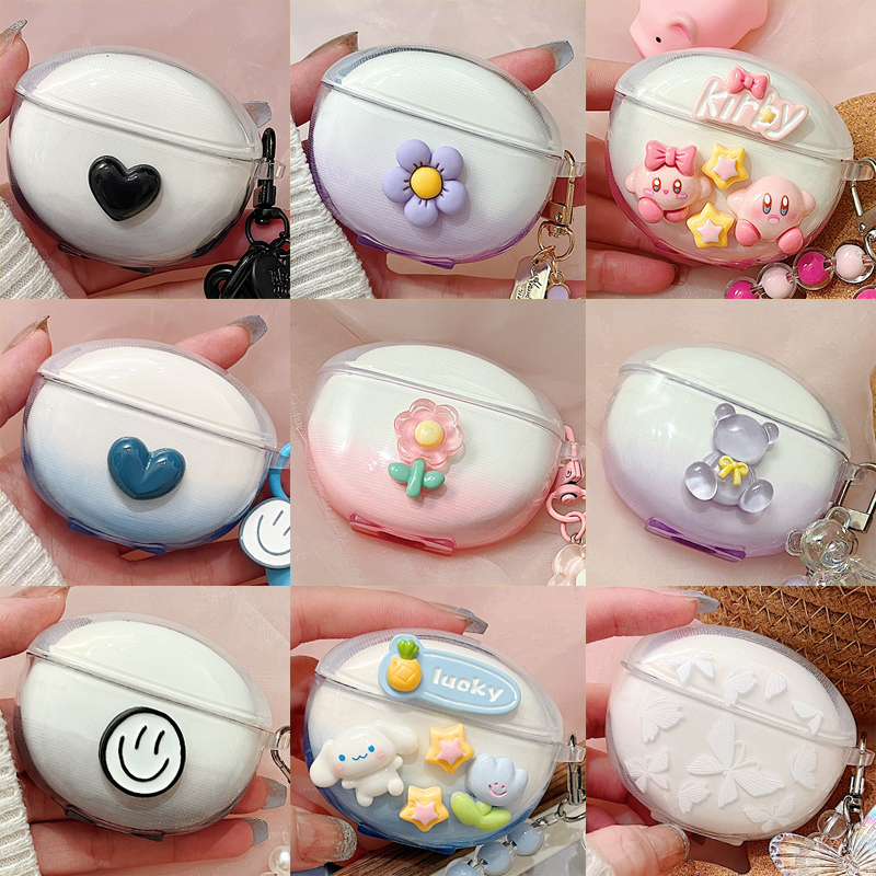 适用oppo enco Air2新声版保护套oppo encoair2蓝牙耳机套圆形透明壳DIY女生款oppoenco air2耳机壳创意外壳