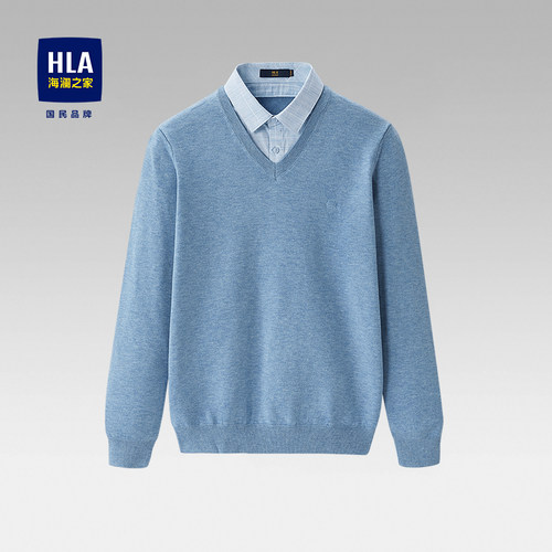 HLA/海澜之家简约假两件毛衣