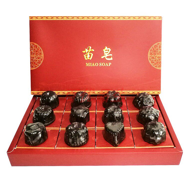 千姿正品苗皂包邮手工皂洁面皂1大盒12块苗皂送皂托皂网礼品苗皂