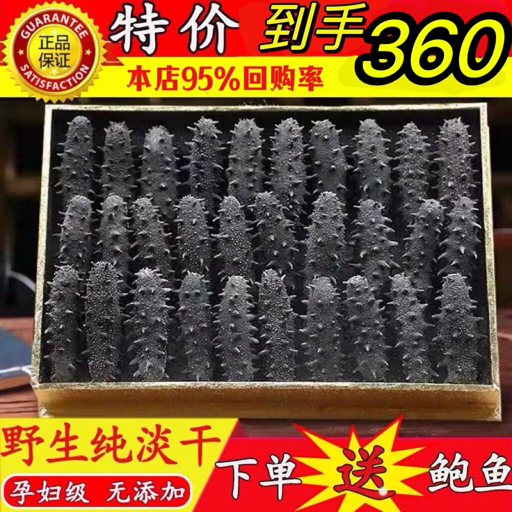 大连野生海参干货500克辽参刺参淡干非即食海渗礼盒送礼50g高参龄_虎窝淘