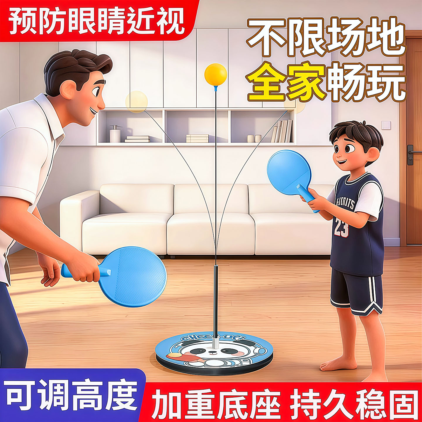 家用儿童自练弹力软轴乒乓球训练