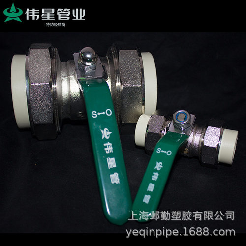 伟星PPR双活接球阀6分25塑料热熔阀门冷热水管进户总阀门给水管