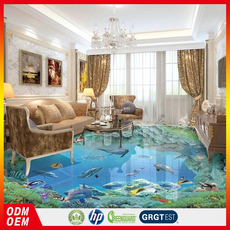 高清3dPVC 防水防滑海底世界地画地板自粘3D地贴热卖