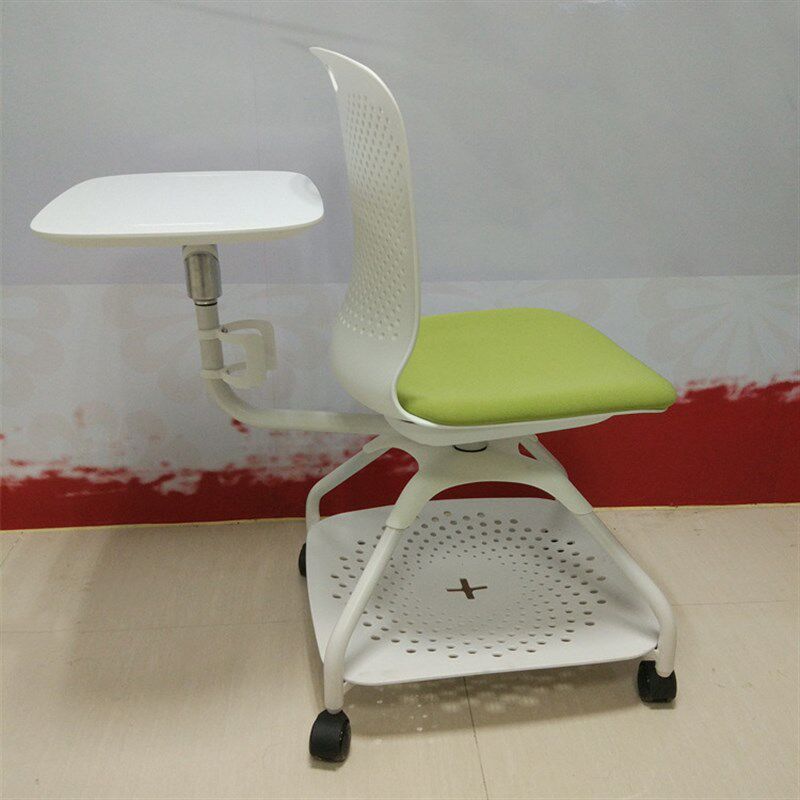 简约新款培训椅带写字板加大桌板带书篮杯架可移动椅子听课塑胶椅