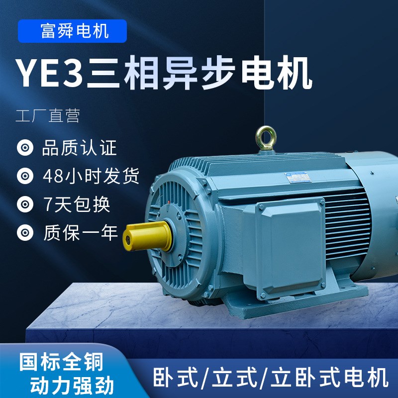 2极三相异步电动机 YE3率全铜马达电机0.75kw-37千瓦交流电机