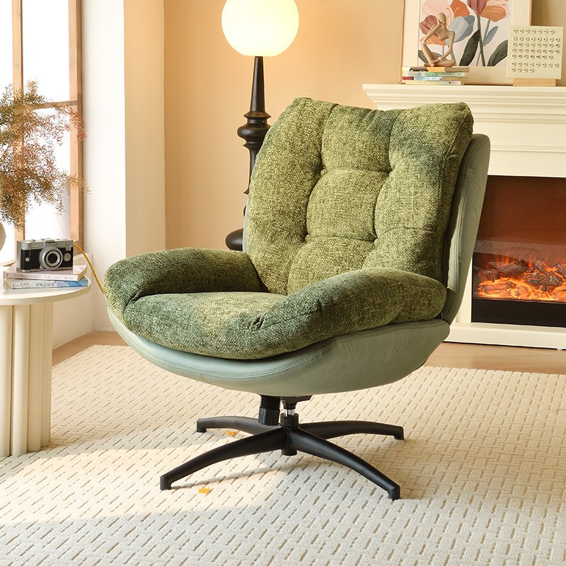 北欧单人旋转沙发椅现代简约家用客厅阳台卧室休闲椅轻奢懒人转椅