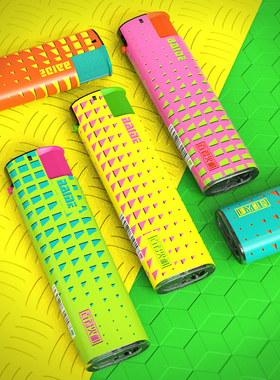 百得BAIDE时尚渐变防风打火机充气点火机创意防爆防摔批发耐用