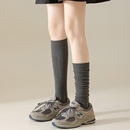 灰色小腿袜子女秋冬季纯棉堆堆袜jk显瘦2025新款长筒袜半截半腿袜
