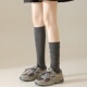 灰色小腿袜子女秋冬季 纯棉堆堆袜jk长袜2026新款 长筒袜半截半腿袜