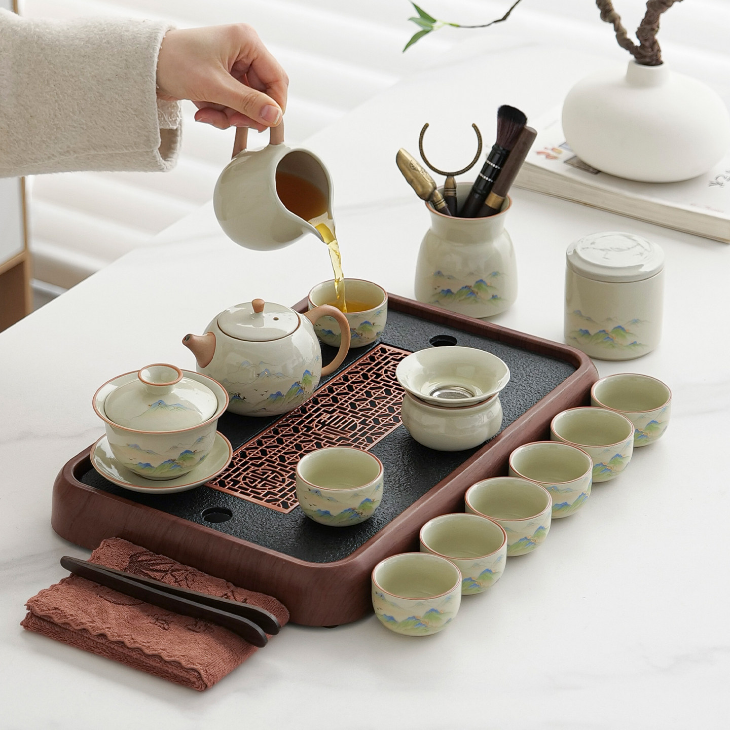汝窑茶壶单个泡茶壶家用一人饮图片