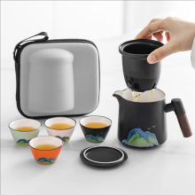 旅行功夫茶具快客杯小套装一壶一杯单人便携式户外陶瓷泡茶杯露营