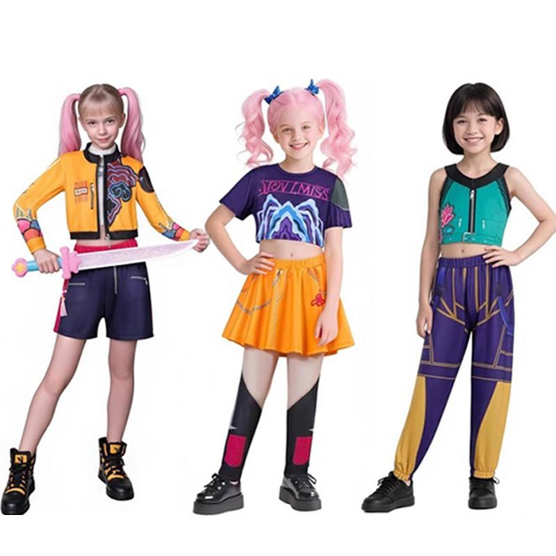 节日新款女孩恶魔猎人流行歌手万圣节服装装扮舞台套装服装演出