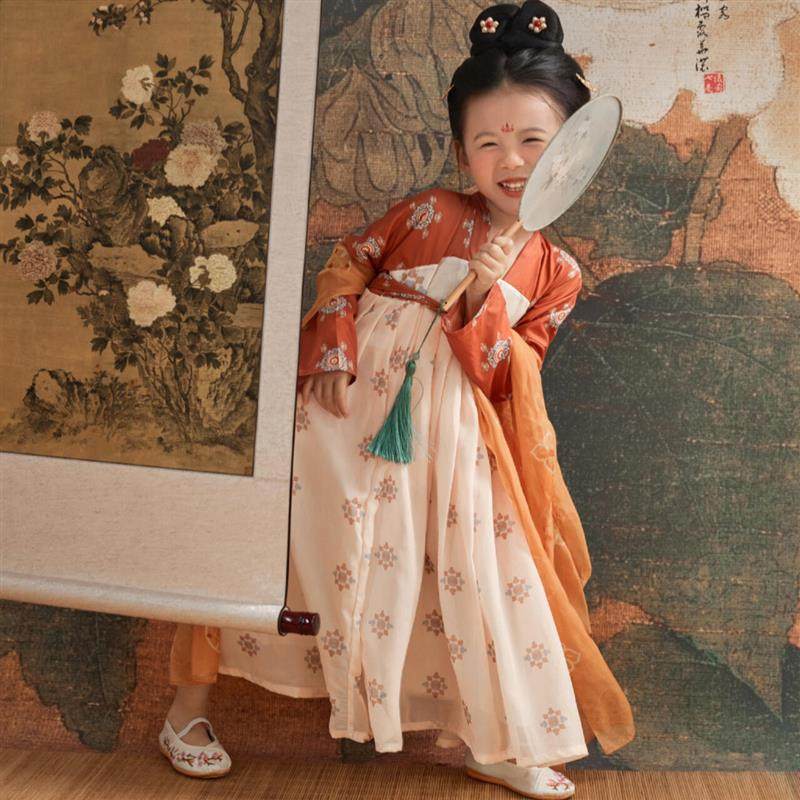 汉服女童国风襦裙敦煌大唐复原风小女孩古风连演出衣裙可爱小唐风,童装/婴儿装/亲子装,汉服,淘宝优惠券,粉丝福利购,淘宝优惠卷