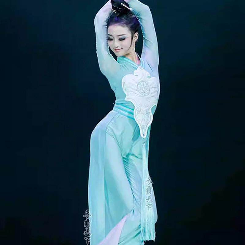 古典舞天宫掠影舞蹈服演出汉唐舞女飘逸中国风舞伞扇子道具表演服