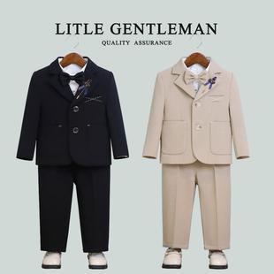 儿童西装套装秋冬英伦帅气花童礼服男童西服大童钢琴主持人演出服