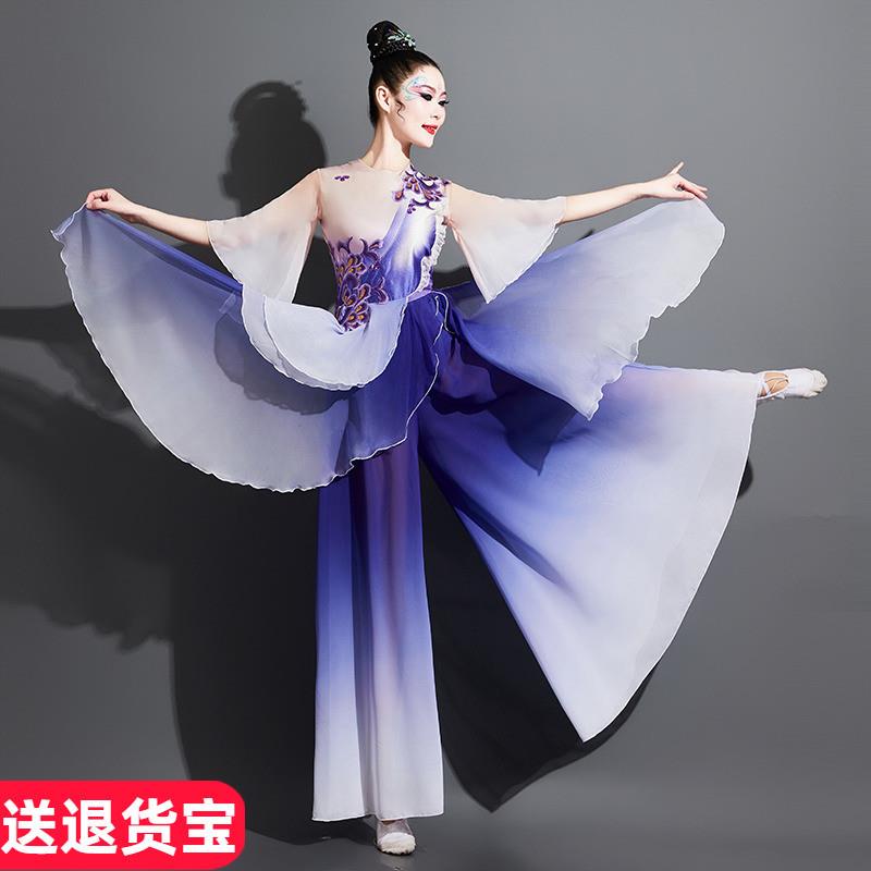古典舞演出服女飘逸中国风民族舞蹈服检定考试独舞扇子舞广场舞表