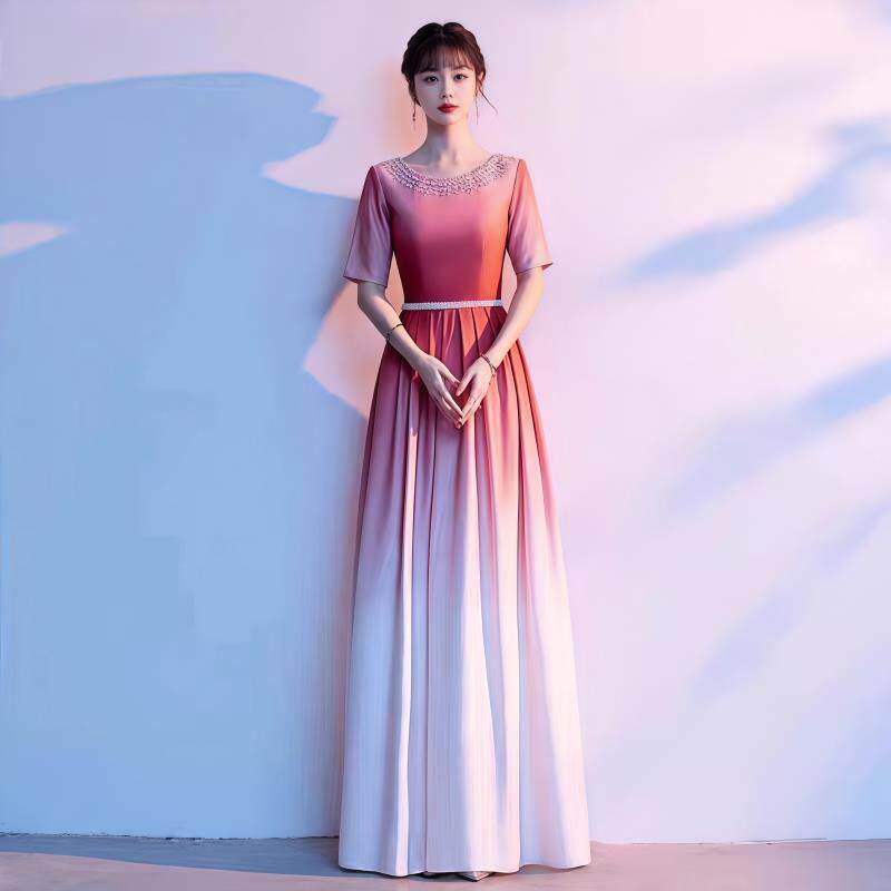 大合唱演出服女长裙新款学生红歌演出服成人合唱团指挥礼服