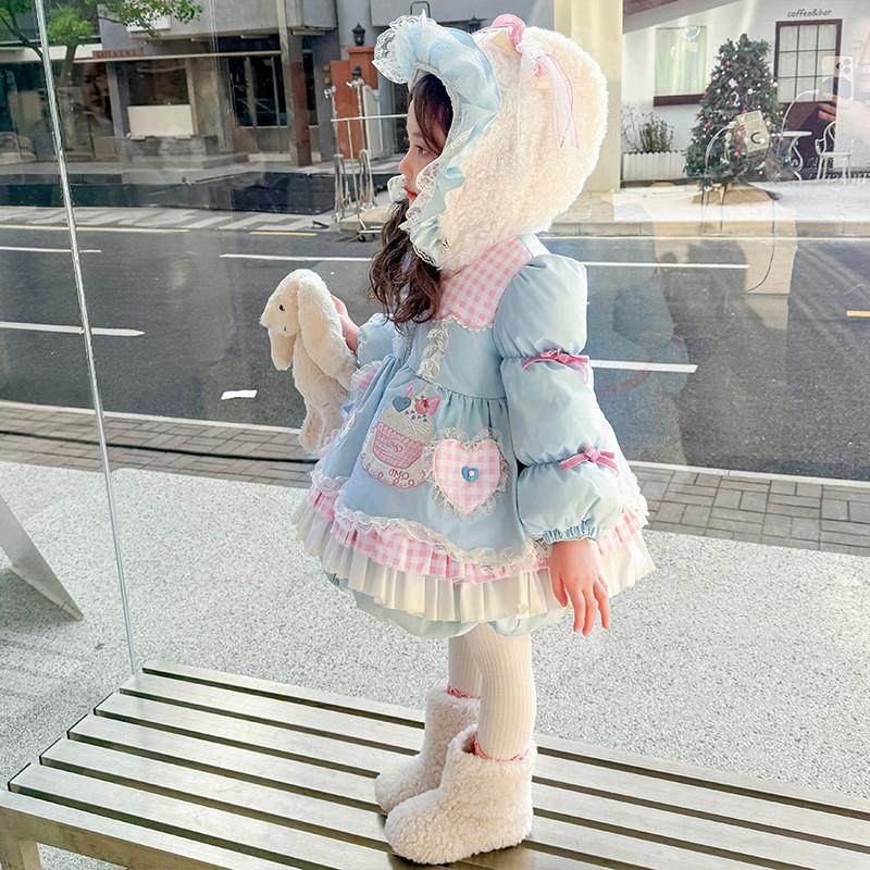 甜美风女童连帽棉服冬季加厚保暖外套洋气可爱洛丽塔公主棉衣裙潮,女装/女士精品,棉衣/棉服,淘宝优惠券,粉丝福利购,淘宝优惠卷