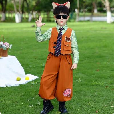 男女儿童迪斯尼游玩cos疯狂动物城尼克狐狸服姐弟兄妹装JK套装秋