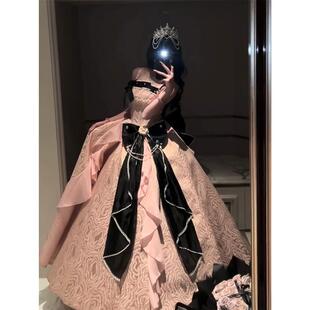 皓月加冕lolita晚礼服优雅重工粉色生日成人礼年会主持公主连衣裙