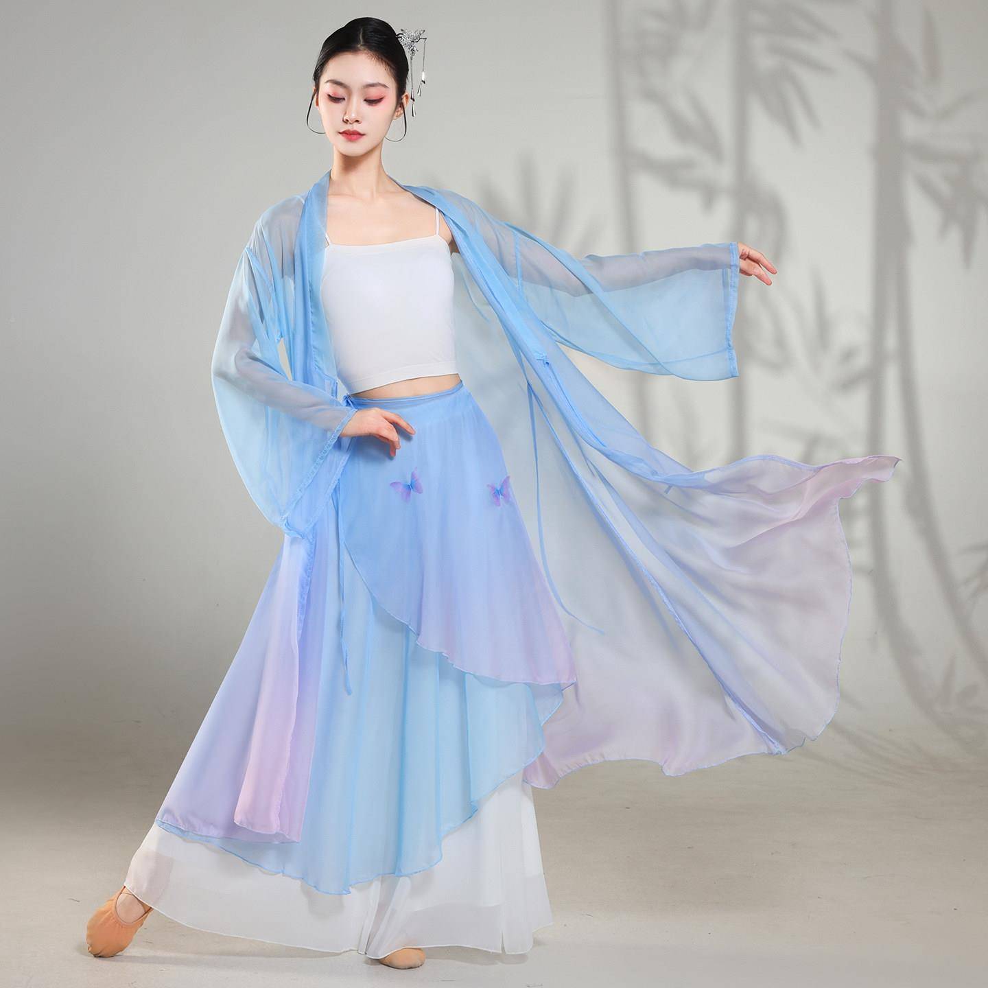 古典舞服新款渐层身韵纱无品牌/衣飘逸中仙体气国蹈风形演出服练