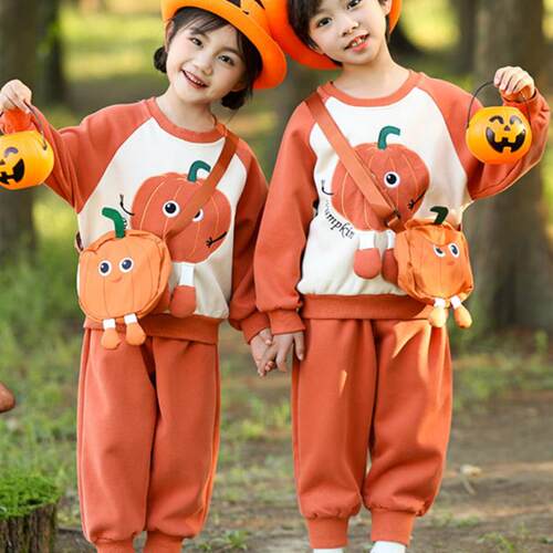 万圣节儿童服装男女童可爱南瓜服套装cos衣服小孩幼儿园演出服饰