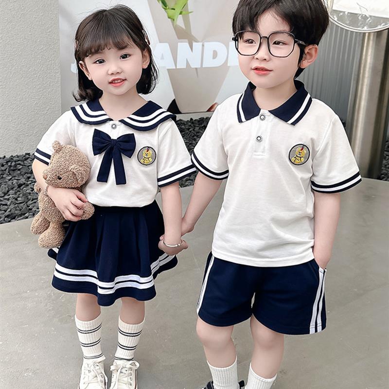 幼儿园制服2025夏季新风格的男孩和女孩教师时尚Nautica风格儿童