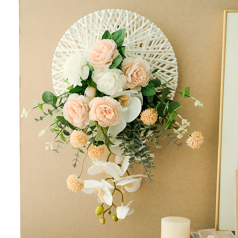 初若安然创意家居田园客厅墙面壁挂装饰立体仿真花植物氛围感布置