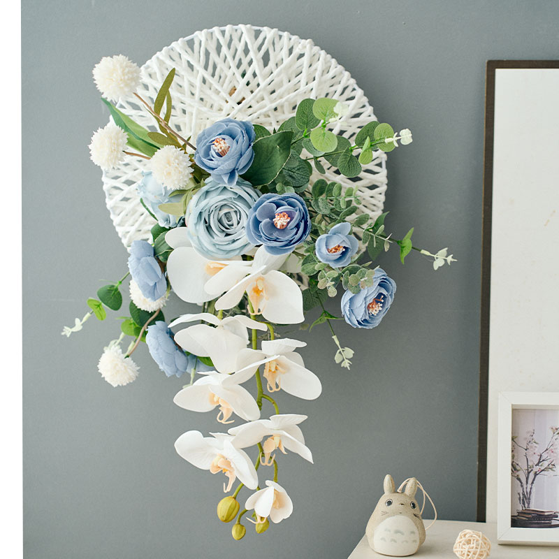 初若安然创意家居田园客厅墙面壁挂装饰立体仿真花植物氛围感布置