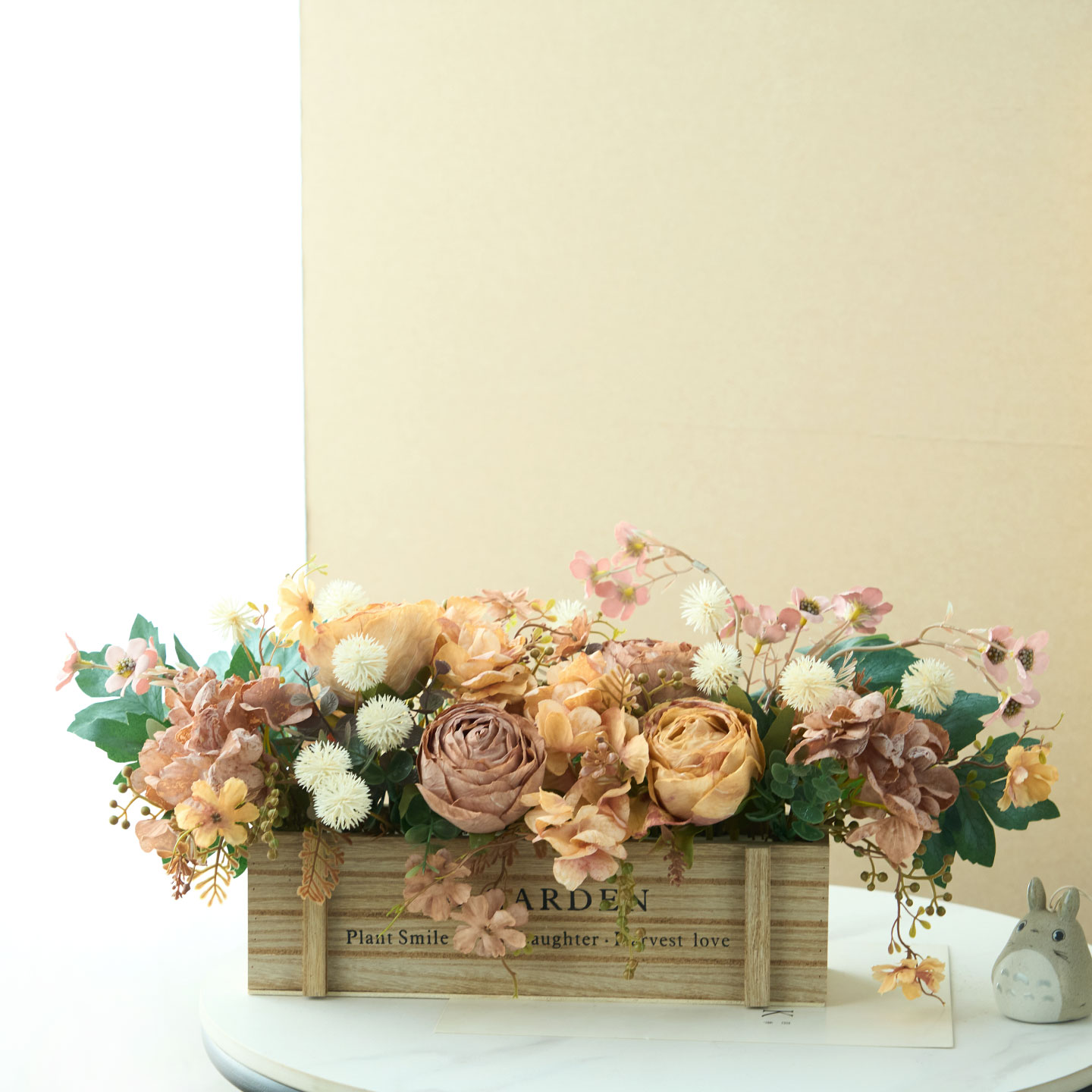 美式复古风仿真花木质栅栏摆件