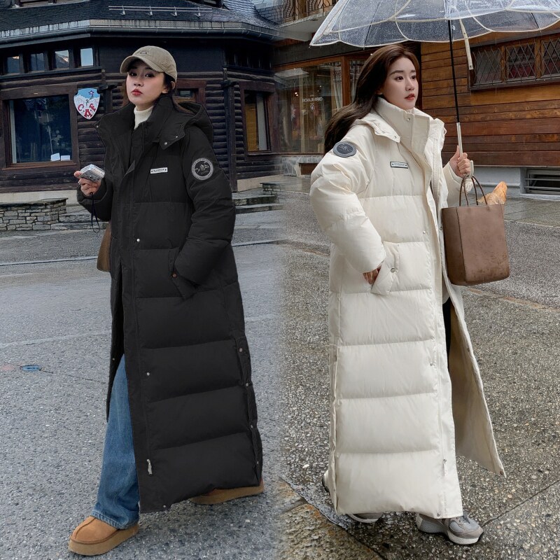 长款韩版羽绒棉衣女超长款到脚踝