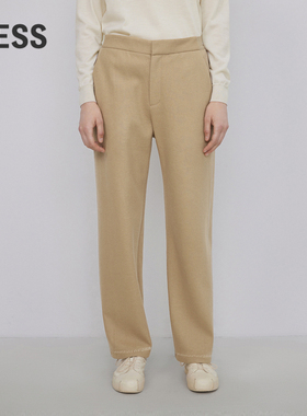 LESS简约直筒通勤绵羊毛毛呢宽松休闲裤女2NAE12240