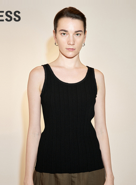 LESS春季修身圆领针织背心女2N3312830