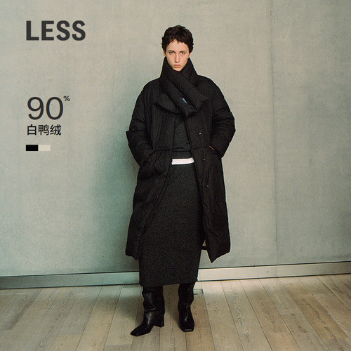 【商场同款】LESS2025年冬新款休闲简约保暖长款鸭绒服2PAC18400