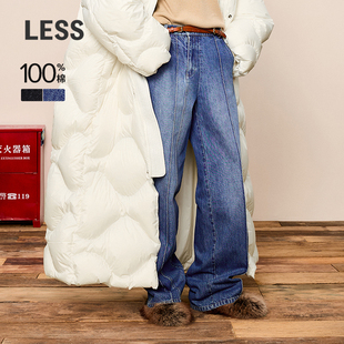 简约牛仔直筒裤 LESS冬休闲棉质长裤 女2O0E12170 SAMUEL系列
