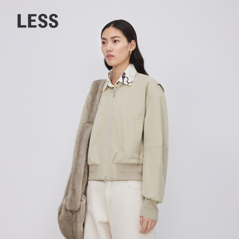 LESS飞行夹克女立领棒球短款宽松时尚运动风夹克外套2O1613
