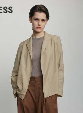 LESS简约上衣外套含绵羊毛长袖女舒适宽松无扣西服2M3702870