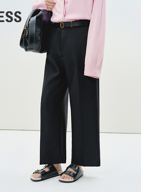 【商场同款】LESS2025年春新款直筒宽松休闲通勤九分裤2P1E21600